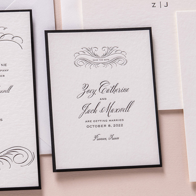Zoey + Jack Save The Date  Custom Save The Dates for Weddings – Biba  Letterpress Studio